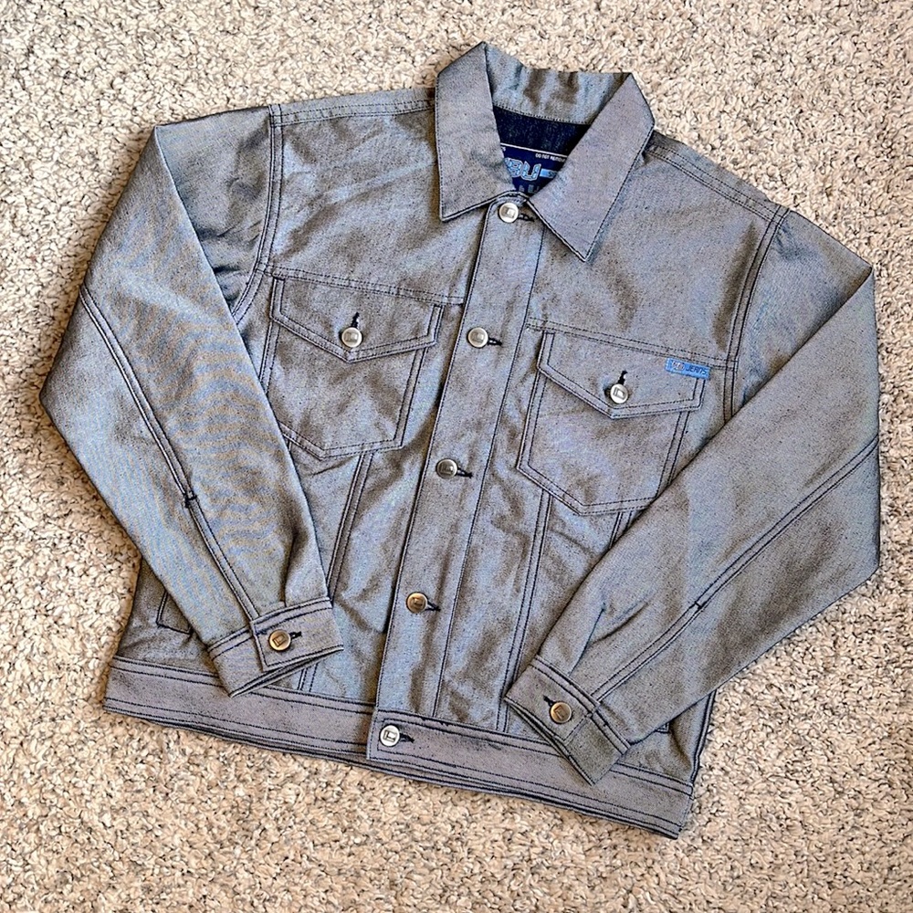FUBU Jean's Company Cotton-Blend Silver-tone Denim Jacket, M